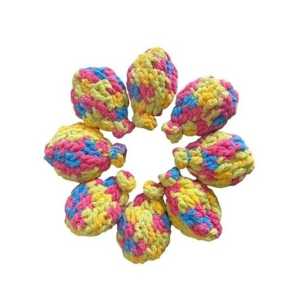 Reusable Crochet Water Balloons Handmade Latex Free Yellow Pink Blue Set of 8